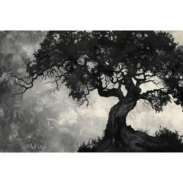Black and White Tree Painting